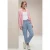 Street One Dames Mid Waist Slim Legs broek in een gewassen look in Blauw