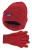 THMO – Dunsulate Chenille Muts & Handschoenen Set voor dames – Rood