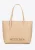 Wittchen Dames shopper met reliëflogo, beige, eco-leer