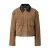 Echte nubuck leren jas met contrasterende kraag voor dames COMMA