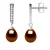 Oorbellen Dangle zoetwater parels 6-7mm Chocolate Peren Sieraden 925