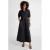 Ruby poplin maxi overhemd jurk zwart