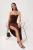TRENDYOLMİLLA Dames Bruin Effen Maxi Mouwloos Asymmetrisch Avond & Gala Jurk