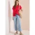 Blouse met hangende schouder in linnen