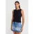 Dames Mouwloze Ribbel Katoenen Top