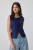 TRENDYOLMİLLA Dames Donkerblauw Effen Mouwloos Getailleerd Blouses