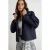 TRENDYOLMİLLA Dames Donkerblauw Effen Lang Oversized Trenchcoats
