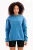 Dames sweatshirt met ronde hals, geborduurde en opstaande polarfleece voering, blauw – Rigil