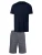 Hanro Pyjama kort ‘Night & Day’  donkerblauw