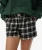 Katoenen Geruite Elastische Shorts Black