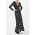 French Connection Diandra Satin Burnout Dress Black/classic Cream