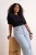 Trendyol Curve Dames Zwart Effen Kort Getailleerd Grote maten Blouses