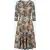 Topvintage exclusive ~ Aria Floral swing jurk in bruin
