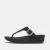 Dames Fit Flop Lulu sandalen van leer met kristallen gesp in zwart