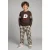 Riffle Amsterdam straight leg geruite joggingbroek – zwart/offwhite