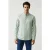 No Excess Shirt Granddad Solid With Linen Mint