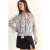 Abstract Print Choker Kraag Chiffon Blouse met Strikdetail