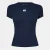 Tommy Jeans Dames-T-shirt met badge, geribd, normale pasvorm (Nachtelijke Marine)