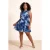 Trendyol Curve Dames Donkerblauw Bloemen Kort / Mini Mouwloos Skater Grote maten Jurk