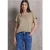Street One Studio Dames Basic shirt met V-hals in Beige
