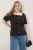 Trendyol Curve Dames Zwart Effen Kort Regular fit Grote maten Blouses