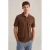 WE Fashion slim polo met textuur bruin