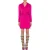 Moschino Quilted Satin Coat Fucsia