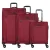D&N Kofferset ‘Travel Line’  donkerrood