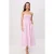 TRENDYOLMİLLA Dames Roze Gestreept Midi Mouwloos Skater Jurken