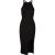 Urban Classics Dames/Dames Rib Gebreide Kruis Rug Midi Jurk (Zwart)