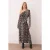 Zeer kleurrijke maxi-jurk voor dames met dierenprint, geschikt voor overdag en ’s avonds. Nauwsluitende bodycon-jurk.