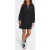 ICode Black Waffle-knit Dress With Letter Bands