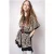 PINKO Calahorra Poncho Recycled Stuo Navy Blue/ecru