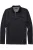 OLYMP Casual Poloshirt lange mouw zwart, Gestructureerd