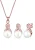 ELLI Sieraden set ‘Infinity’  rose-goud / parelwit