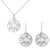 Orphelia ‘Oceane’ Dames 925 Sterling Zilveren Set: Ketting-Hanger + Oorbellen – Zilver SET-7090