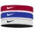 Nike Classic Flexibele Brede Band Hoofdband (Set van 3) (Rood/Blauw/Wit)