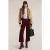 Motivi Cropped Trousers In Mixed Wool Fabric Burgundy
