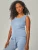 YOU LOOK PERFECT Gebreide top ‘TOP BLOSSOM – Geripptes Merino Top mit Rundhals’  lichtblauw