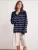 MixRay Oversized trui  donkerblauw / wit
