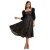 Vrouwelijke chiffon jurk met pofmouwen Goddiva Jacquard Midi