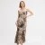 Bustier Chiffon Maxi -jurk met abstracte bloemenprint