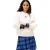 Tommy Jeans Dames-sweatshirt met badge, ronde hals en boxy pasvorm (Wit)