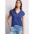 Street One Dames Shirt met overhangende schouders en V-hals in Blauw
