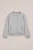 WE Fashion – Meisjes bomberjack met embroideries – Oversized – Lichtgrijs gemeleerd – Katoen –