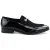 Heren nette zwarte loafers met leren voering en fluwelen instappers