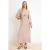 Trendyol Modest Dames Beige Effen Maxi Lang Casual Recht Modest Jurken