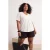 Trendyol Curve Dames Wit Effen Kort Oversized Grote maten T-shirts