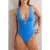 Reiss Plunge Swimsuit Cornflower Blue