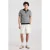 America Today regular casual short met linnen met krijtstreep ecru